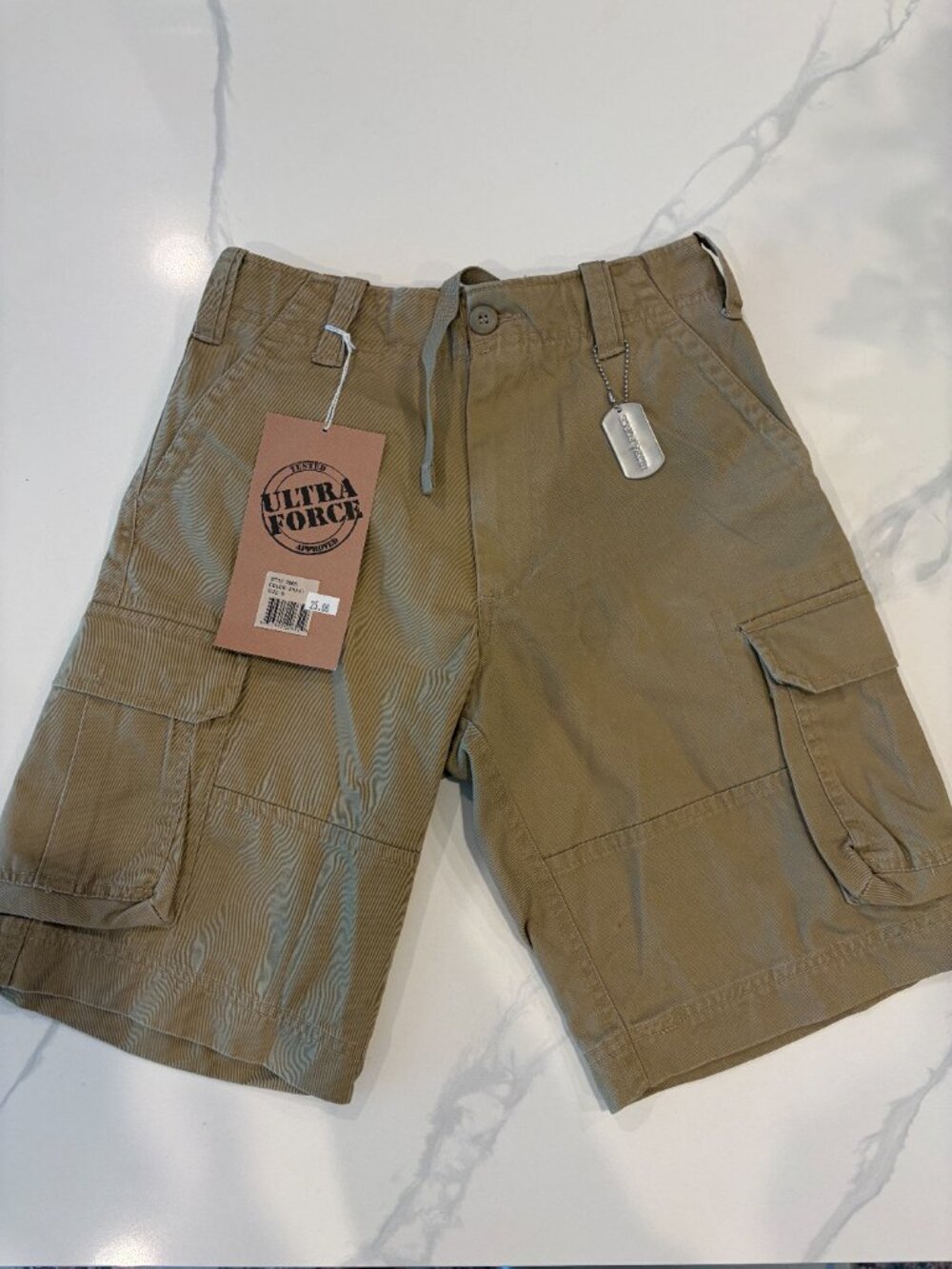 Rotchco Boy’s Small Vintage Cargo Shorts‎ Ultra Force Khaki